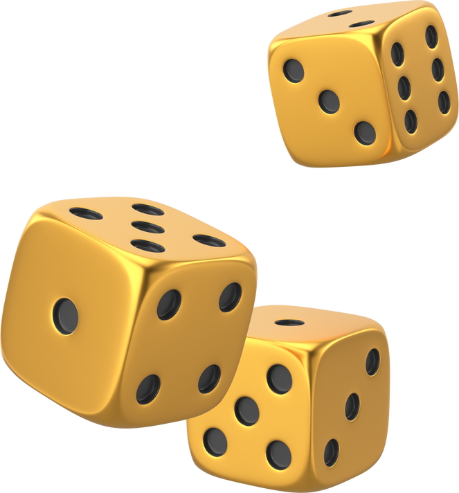 3D dice. 3D element.